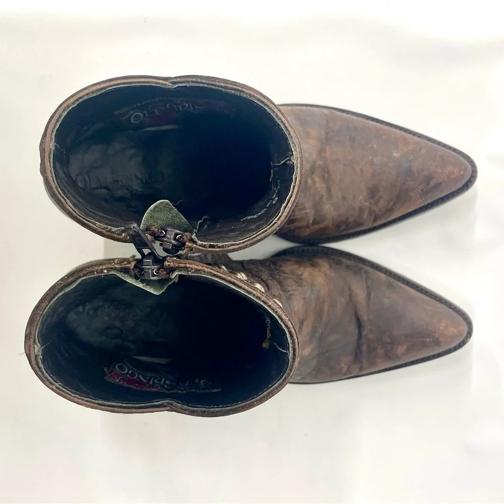 SOLD Old Gringo Women's Mini Belinda 7" Ankle Boots Size 8 B Brown Cowboy Boot - Picture 5 of 7